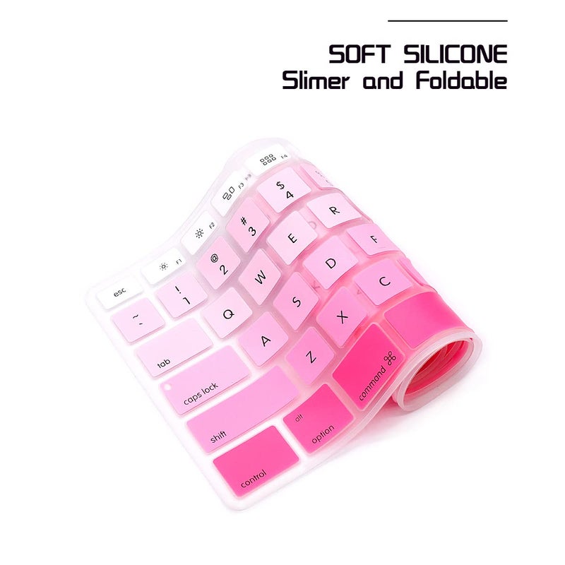HRH Ombre Pink Silicone Keyboard Skin Cover for iMac Wired USB Full Size Keyboard with Numeric Keypad A1243(G6 MB110LL/B and MB110LL/A) - Image 5